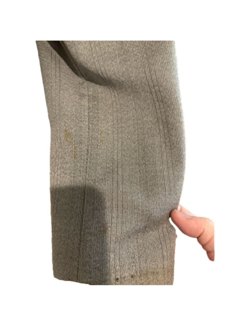 GIORGIO ARMANI VTG BLAZER GRAY & TAUPE PINSTRIPE WOOL BLEND 1 BUTTON HOURGLASS - Picture 7 of 11